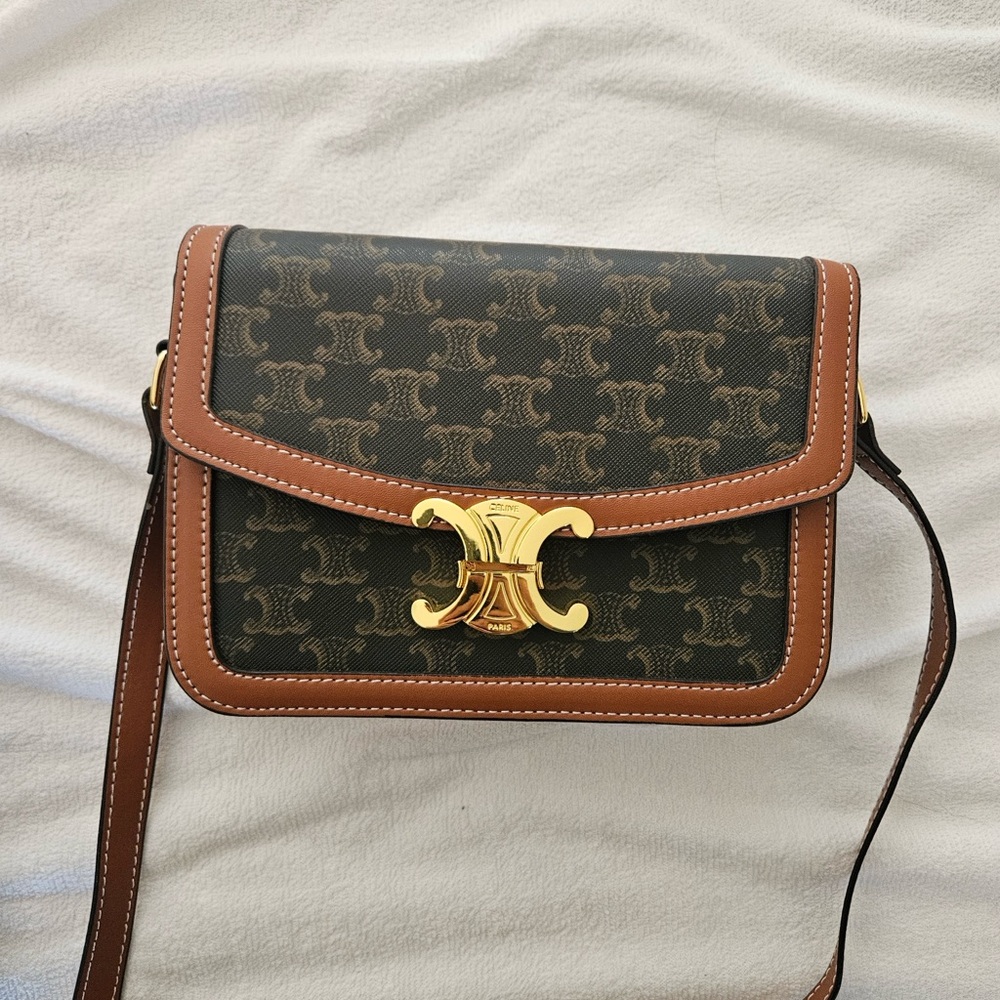 Brown and Black Designer Crossbody Bag